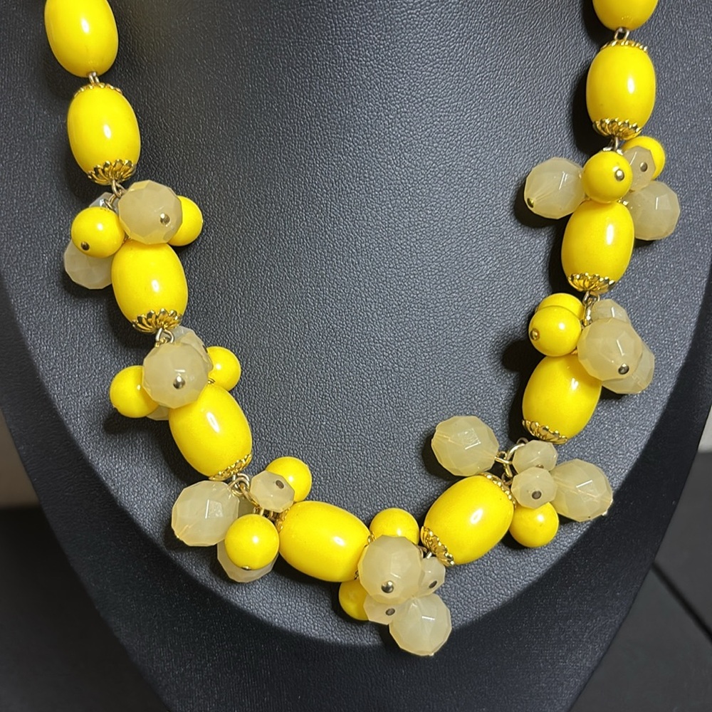 Robert Rose Yellow Cluster Beaded Statement Sunsh… - image 3